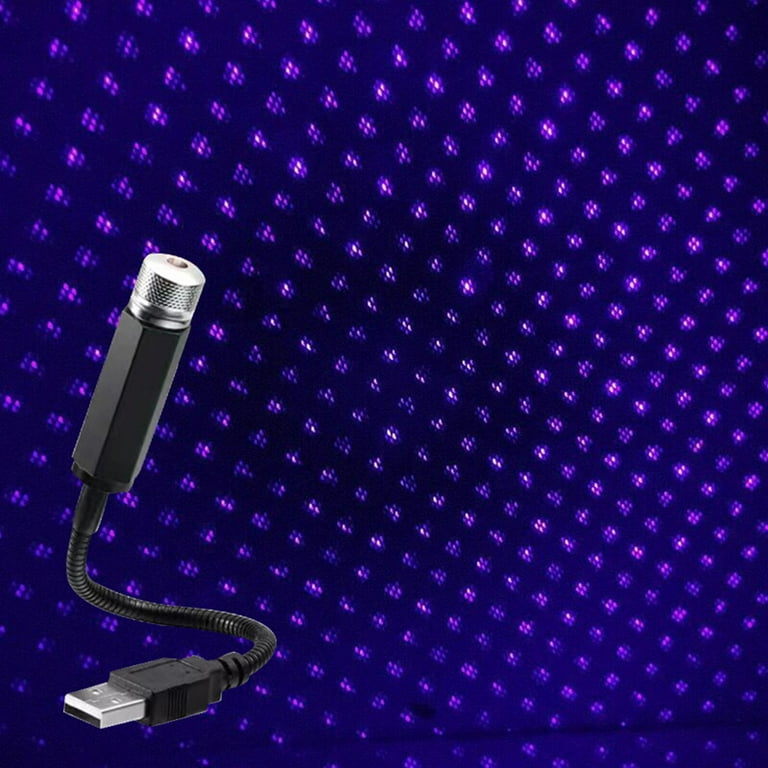 1pc Romantic USB Star Sky Lamp Ceiling Blue Purple Light Car