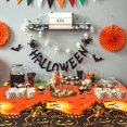 thumbnail image 3 of 54x72 Inch Halloween Pumpkin Tablecloth 2pcs Pe Rectangle Pumpkin Bat Skeleton Picnic Table Cover Reusable, 3 of 5
