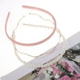 thumbnail image 3 of Unique Bargains 1 Set Hairband Solid Color Hair Accessories for Women Gold Tone Pink, 3 of 5