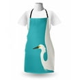 thumbnail image 3 of Egret Apron, Side Drawn Simple Heron Illustration with Open Wings, Unisex Kitchen Bib with Adjustable Neck for Cooking Gardening, Adult Size, Seafoam White, by Ambesonne, 3 of 4