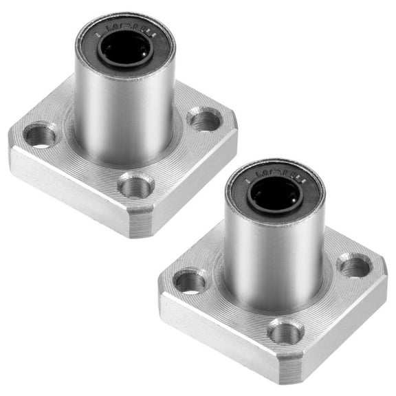 LMK6UU Square Flange Linear Ball Bearings, 6mm Bore Dia, 12mm OD, 19mm Long,2Pcs