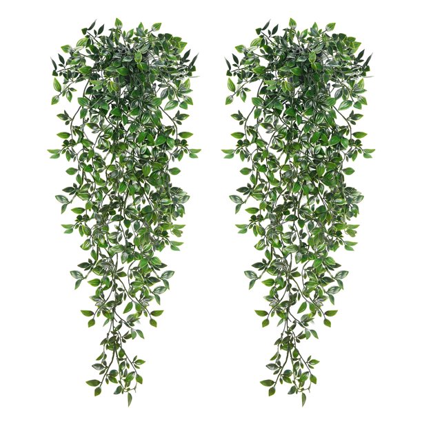 Plantas colgantes artificiales BLEUM CADE, enredaderas de mandala falsas, 2 unidades