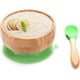 thumbnail image 2 of Plato de bambú para bebé con ventosa antideslizante que incluye plato con ventosa para bebé, plato de alimentación con ventosa constante, cuchara para bebé a juego, juego de vajilla para beb JFHHH pequeña, 2 of 4
