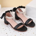 thumbnail image 2 of JAJAHO Girls Floral Princess Dress Shoes Low Heel Sandals Open Toe Hook And Loop Party Wedding Footwear For Little/Big Kids Versatile Shoes, 2 of 7