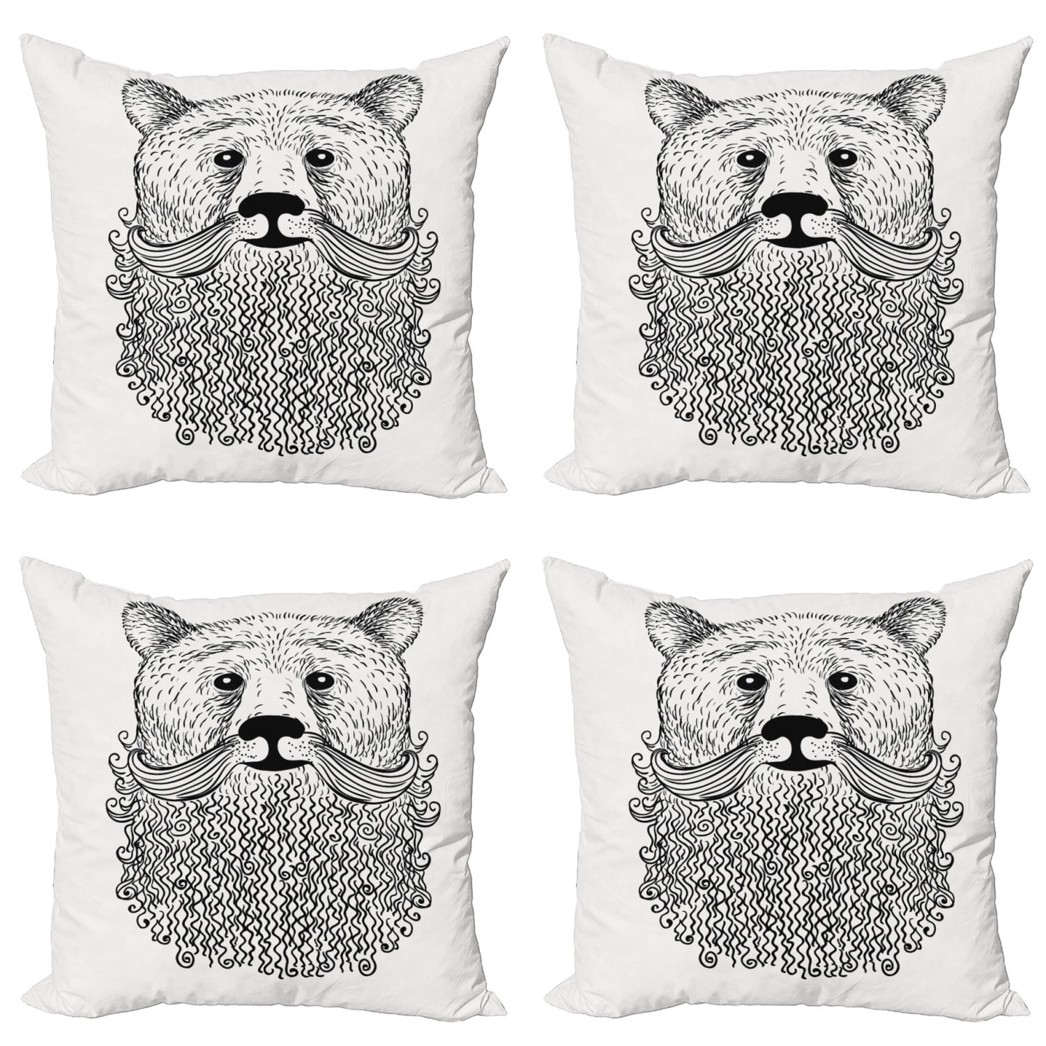 Multicolor Hipsterness Grungy Skull-Beard Lover Gift Throw Pillow 16x16 