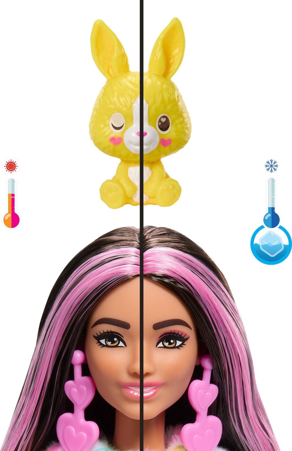 Barbie Cutie Reveal Rêve couleur Poupée et acc. Lapin, 10 surp.
