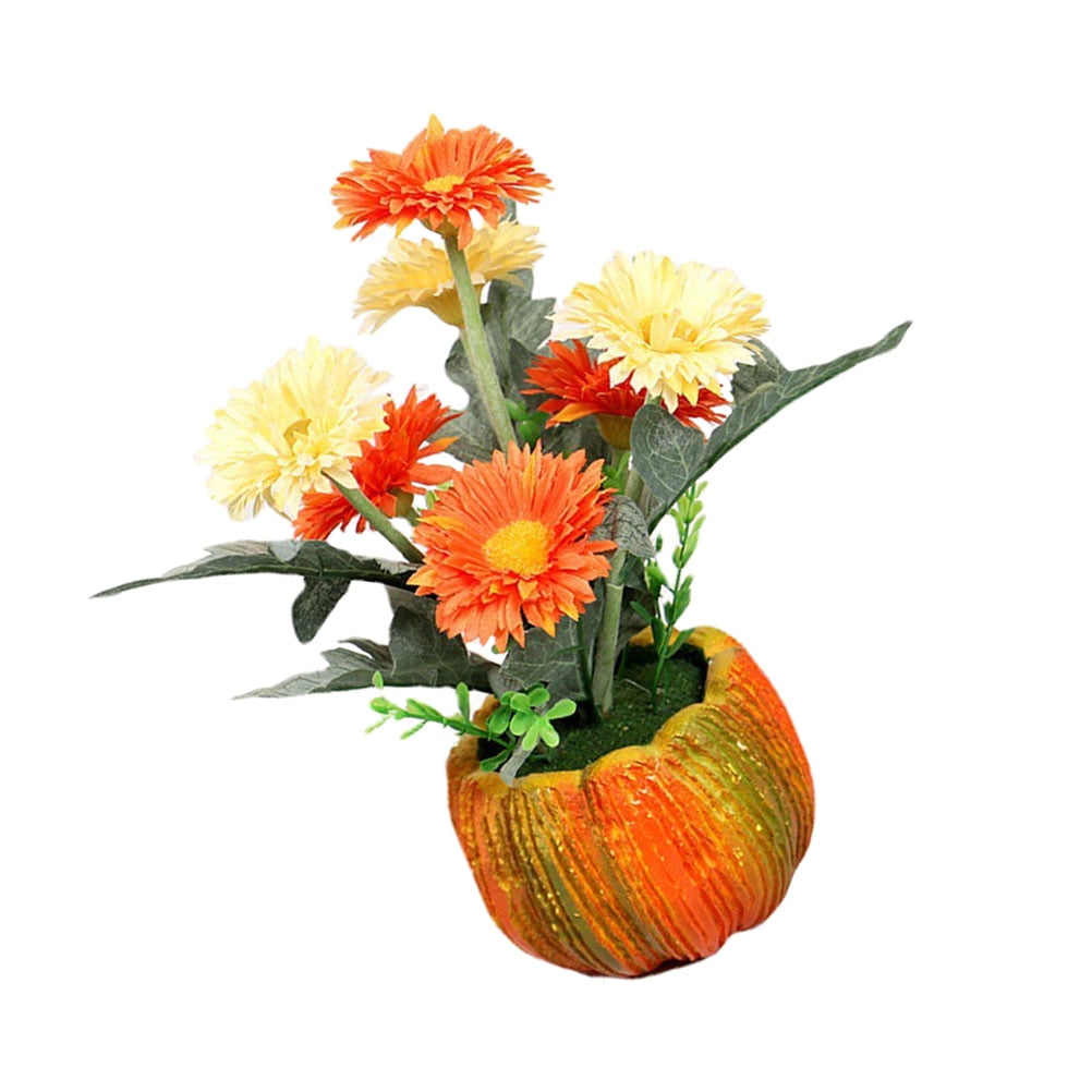 LOLIPPYY 1Pc Orange Artificial Bonsai Plant for Home and Office Table Decoration