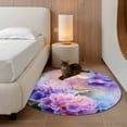 thumbnail image 2 of Round Rugs 3.3Ft, Pink Purple Floral Round Area Rug Washable Indoor Throw Carpet, Spring Hydrangea Flower Fantasy Botanical Soft Non Slip Circle Rug for Laundry Room Patio Home Decor Aesthetic, 2 of 8