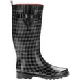 Women's Houndstooth Buckle Rain Boots