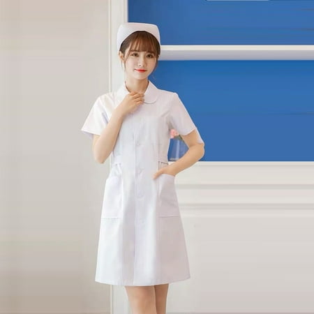

TANGNADE Unisex Healthcare Tunic Maid Nurses Carers Therapist Uniform Safety Belts for Climbing White XXL