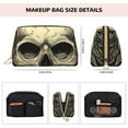 thumbnail image 5 of Cauagu Gothic Winged Skull Print Large Cosmetic Bag,Portable Cosmetics Pouch Travel Makeup Bag Large Capacity Travel Makeup Case Organizer Makeup Brush Organizer, 5 of 8