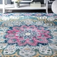 thumbnail image 2 of nuLOOM Kiyoko Vintage Floral Area Rug, 5 x 7 5", Turquoise, 2 of 3
