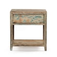thumbnail image 4 of World Interiors Cordoba Reclaimed Teak Wood Night Stand in Teal Blue/Natural, 4 of 6