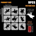 thumbnail image 3 of 9 Pcs Cowboy Painting Stencil 5.9x5.9inch Reusable Horse Drawing Template DIY Art Rodeo Show Pattern Decoration Stencil, 3 of 4