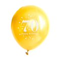thumbnail image 4 of Globos SHUNTAI 70.º cumpleaños de látex con confeti, 12", paquete de 15, 4 of 7