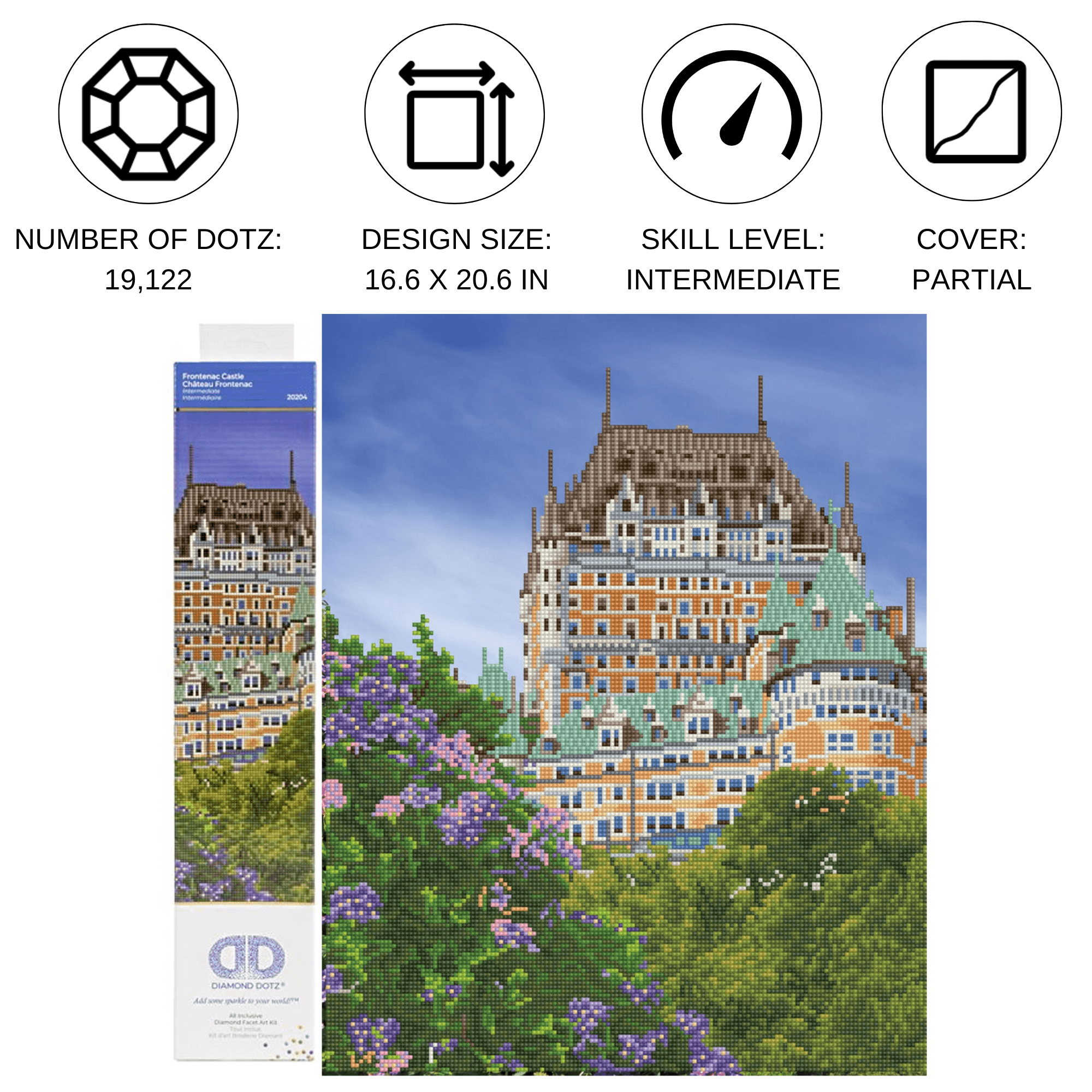 Diamond Dotz Chateau Frontenac Diamond Painting Kits for Adults - Diamond Art Kits a Relaxing Creative Craft Kit with Dotz Gems