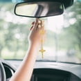 thumbnail image 4 of SHISUYAN 1Set Oval Simulated Pearl Car Rearview Mirror Hanging Ornament for Drivers, 4 of 7