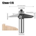 thumbnail image 2 of 15 Degree Chamfer Edge Forming Router Bit 12mm 1/2inch Shank Bevel Flush Trim Bit Woodworking Milling Cutter Bits , High Precision, 2 of 5