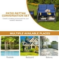 thumbnail image 6 of Costway 4PCS Patio Rattan Furniture Set Cushioned Sofa Storage Table Navy, 6 of 10