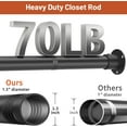 thumbnail image 3 of Adjustable Closet Rod 35-98 Inch - 1.3”Diameter Heavy Duty Closet Rods for Hanging Clothes - Simple Clothes Rod for Closet - Versatile Closet Poles for Hanging Clothes - Closet Bar, 3 of 8