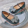 thumbnail image 6 of Splozh Girls Mary Jane School Uniform Shoes Sequin Non-Slip Flats Princess Shoes for Toddler/Little Kid/Big Kid,Green 8.5, 6 of 6
