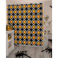 thumbnail image 4 of Halloween Yellow-Black Moroccan Geometric Shower Curtain Set ，Waterproof Fabric Shower Curtains Shower Curtains for Bathroom,Bathroom Decor 60"x72", 4 of 6