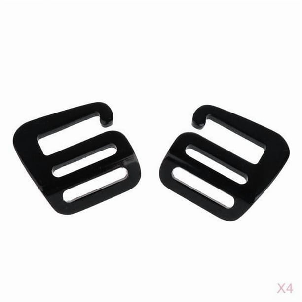 8 hebillas de cinturón para exteriores con gancho en forma de G de 1 pulgada, aptas para correas de mochila de 25 mm Negro