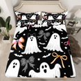 thumbnail image 2 of Manfei Cute Cartoon Ghost Queen Sheet Sets,Happy Halloween Flat Sheet,Princess Bowknot Bow Queen Fitted Sheet For Child,Ultra Soft Home Decor,4 Pieces, 2 of 7