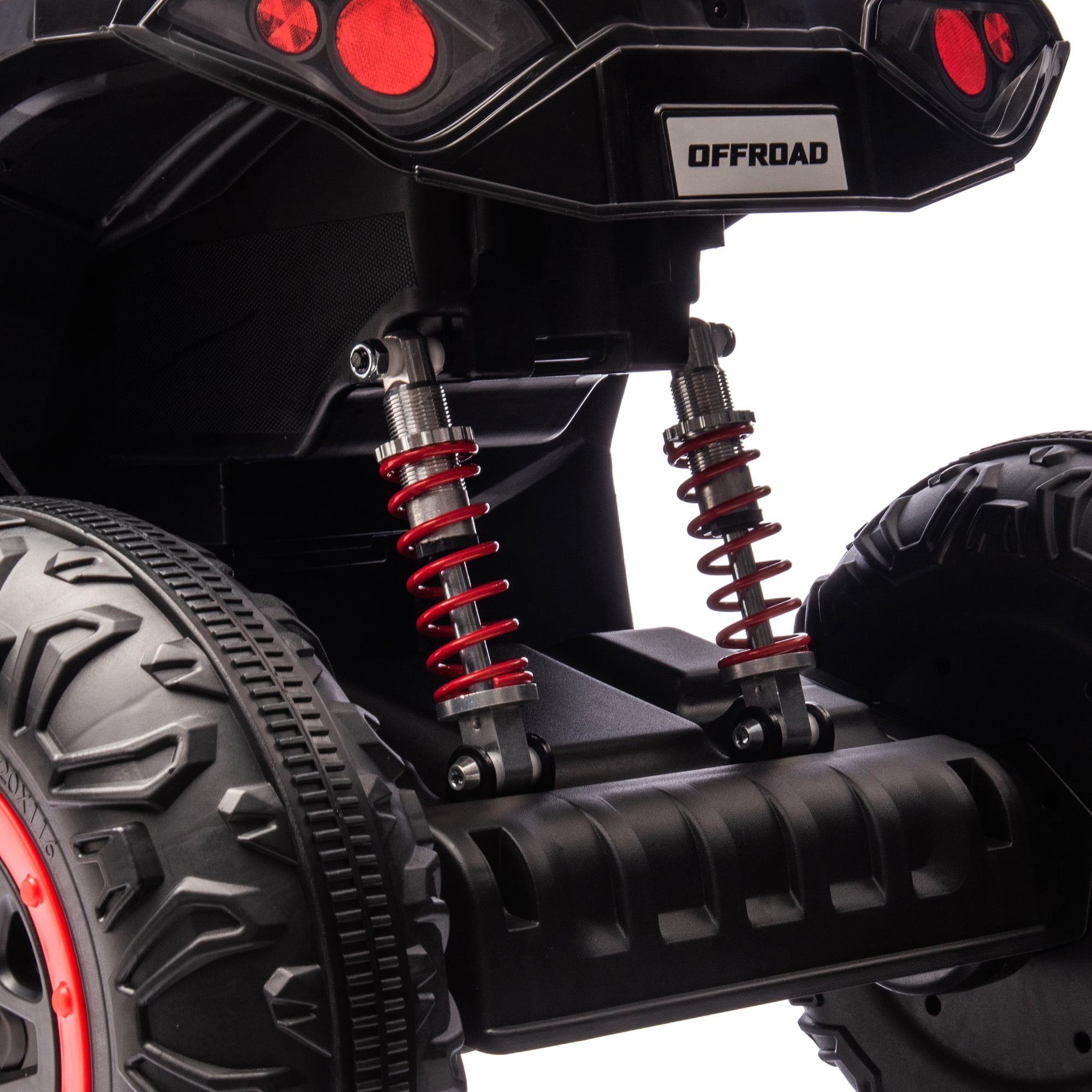 24V 2 Seater 4WD Ride on Toys ATV for Kids 4*200W 4-Wheeler Quad w/ MP3 LED Lights Music, Red