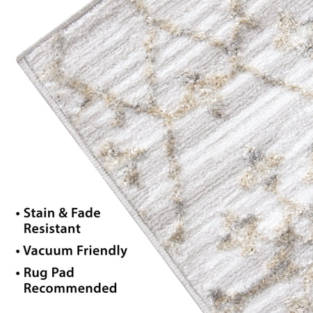 MAINSTAYS ANTIQUED GRAY PRINT, INDOOR AREA RUG, 5’X7′