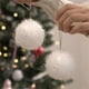 thumbnail image 1 of 6-Pack White Foam Christmas Ornaments 3.14-Inch Fuzzy Holiday Tree Decorations, 1 of 7