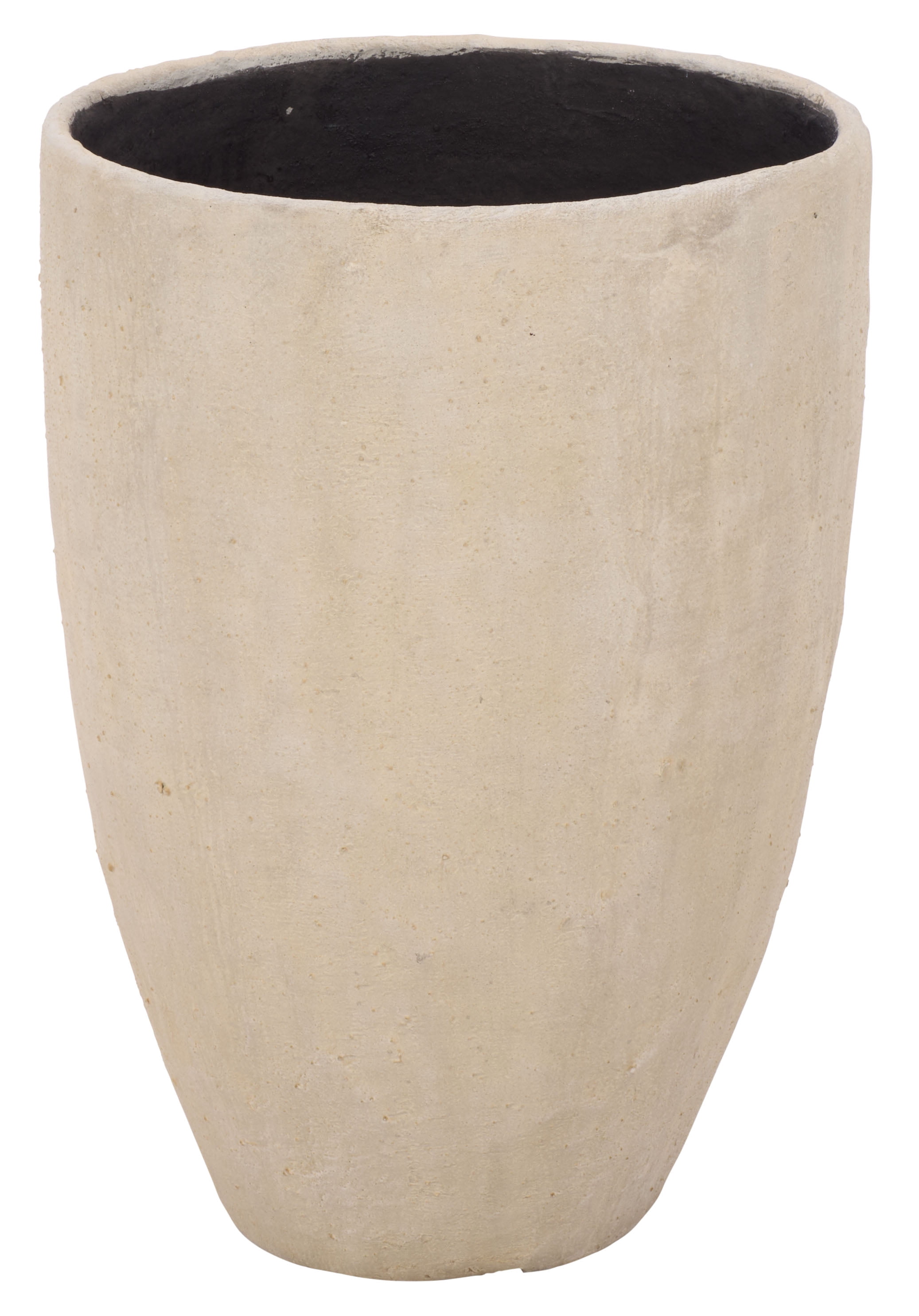 Safavieh 15.4" x 15.4" x 21.3" Round Beige Cement Bamboo Plant Pot