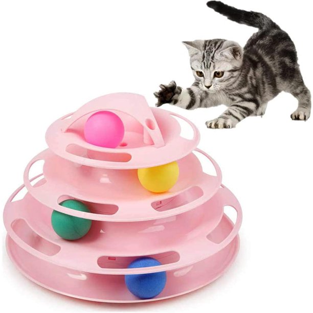 Pure feline - Titan Tower - Torre para gatos de interior - Juguetes interactivos para gatos de varios niveles - Juguetes de bolas para gatos con torre de fitness - Adecuado para uno o más gatos