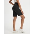 thumbnail image 2 of BALEAF Women's Bermuda Long Shorts 9" Above Knee Length Stretch Walking Athletic Dressy Casual Summer Black XS, 2 of 6
