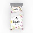 thumbnail image 1 of Ambesonne Saying Bedding Set 3 Pcs, Be Happy Wildflowers, Twin XL, Multicolor, 1 of 3