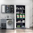 thumbnail image 5 of MIIIKO Metal Storage Cabinet with Locking Doors, White Grey Garage Lockable Steel Cabinets with 4 Doors and 5 Shelves for Home, Garage, Pantry Workshop Warehouse, 5 of 7