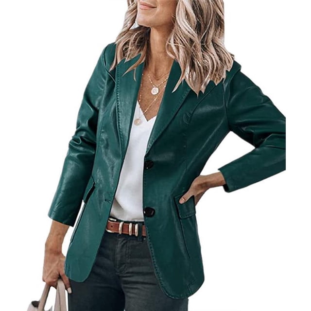 Chaqueta de mujer de un solo pecho, chaqueta de mujer con cuello vuelto, chaqueta de moda para mujer, chaqueta de manga larga, diseño de clase mundial