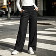 thumbnail image 6 of Women's Casual Pants, Business Casual Trousers with Elastic Waist and Pockets, Relaxed Fit, Office Business Casual Wear | VerBelle,Black 2XL, 6 of 8