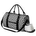 thumbnail image 2 of Boho Womens Gym Tote Duffle Bag with Wet Pocket & Shoe Compartment, Checkered Travel Duffel Bag Overnight Weekender Hospital Tote Mens Workout Carry on Bag with Luggage Sleeve, 2 of 6