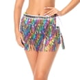 thumbnail image 1 of de baile con flecos Bufanda de cadera Bling Outfit Moda Mujer de danza del vientre para bailar Practicar Rumba Cha Cha Festival Actuación jinwen falda de danza de lentejuelas, 1 of 8