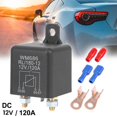 thumbnail image 3 of WM686 DC 12V Relay Battery Isolating Relay 12V / 120A Load for Car Trucks Car with Wiring Terminal,1 * Relay 1 set * Wiring Terminal,Black, 3 of 8