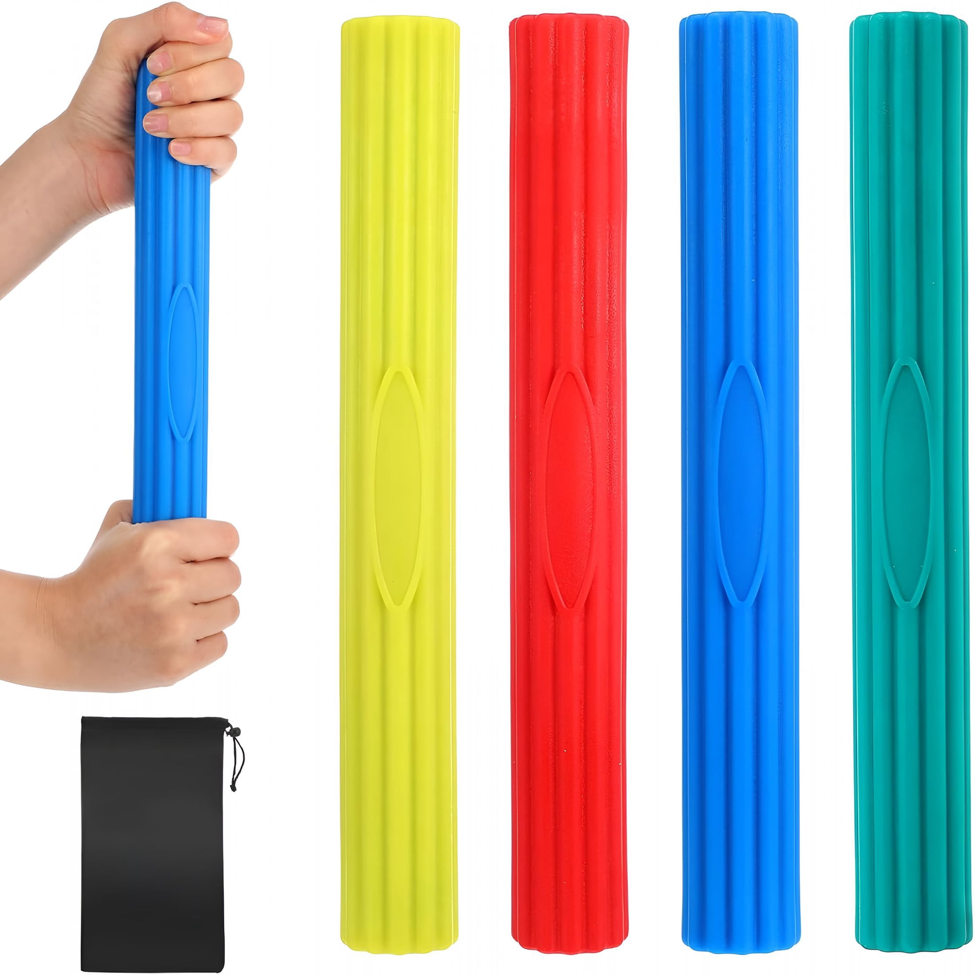 BESTSKY 4Pcs Flex Therapy Bars, Tennis Elbow Therapy Bar, Physical Resistance Bar for Golfers Elbow Tendinitis Wrist Forearms Pain Relieve, Twist Bars Hand Strengthening Devices to Improve Grip