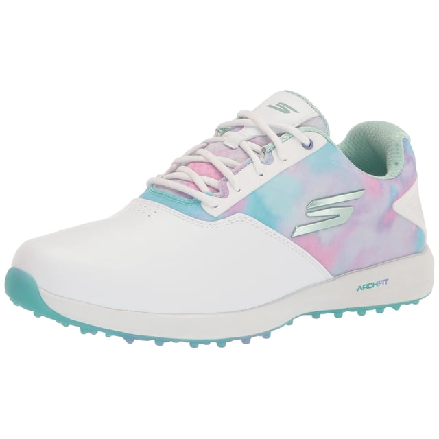 Skechers Chaussure de Golf Espadrille pour Femmes Arch Fit Pro Grip Flex, Blanc/multicolore, 8.5