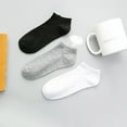 thumbnail image 1 of Dengjunhu 5 Pairs Spring Summer Unisex Socks Solid Color Non-slip Short Tube Sweat-absorbing Boat Socks for Sports, 1 of 7