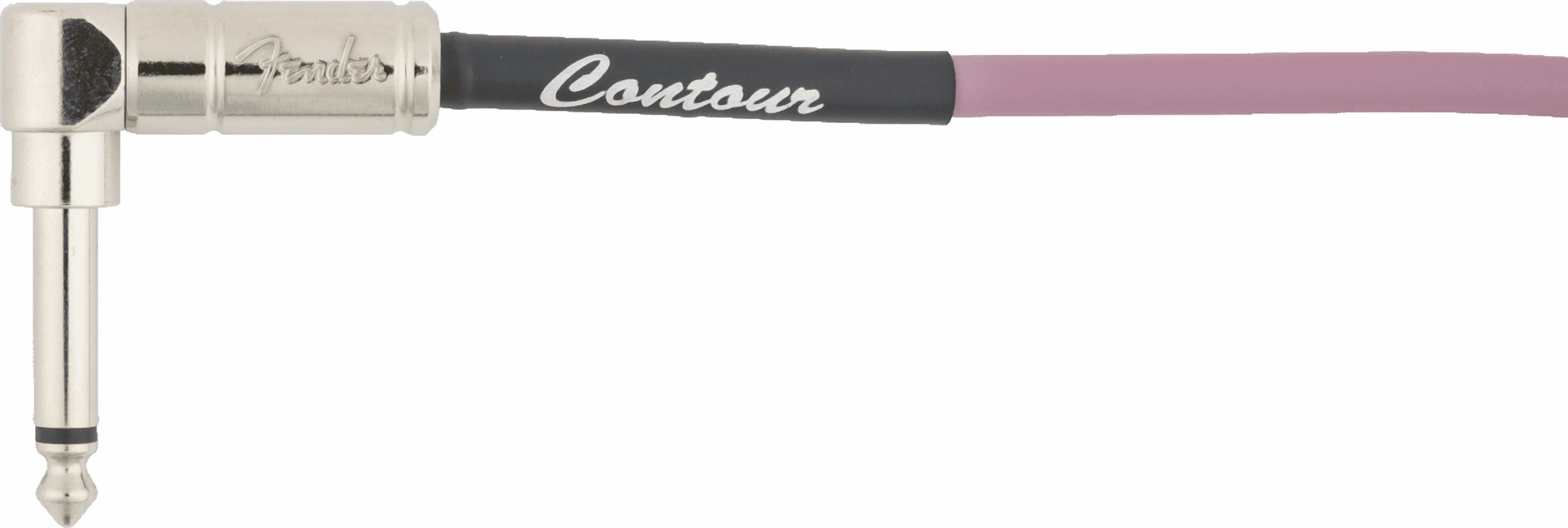 Fender Contour 1/4" Straight to 1/4" Right Angle Coiled Instrument Cable, 30', Burgundy Mist
