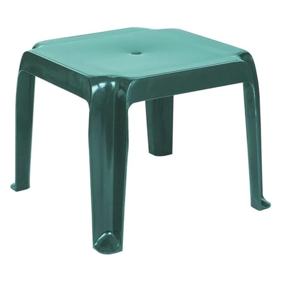 Sunray Square Resin Patio Side Table in Green (Set of 2)