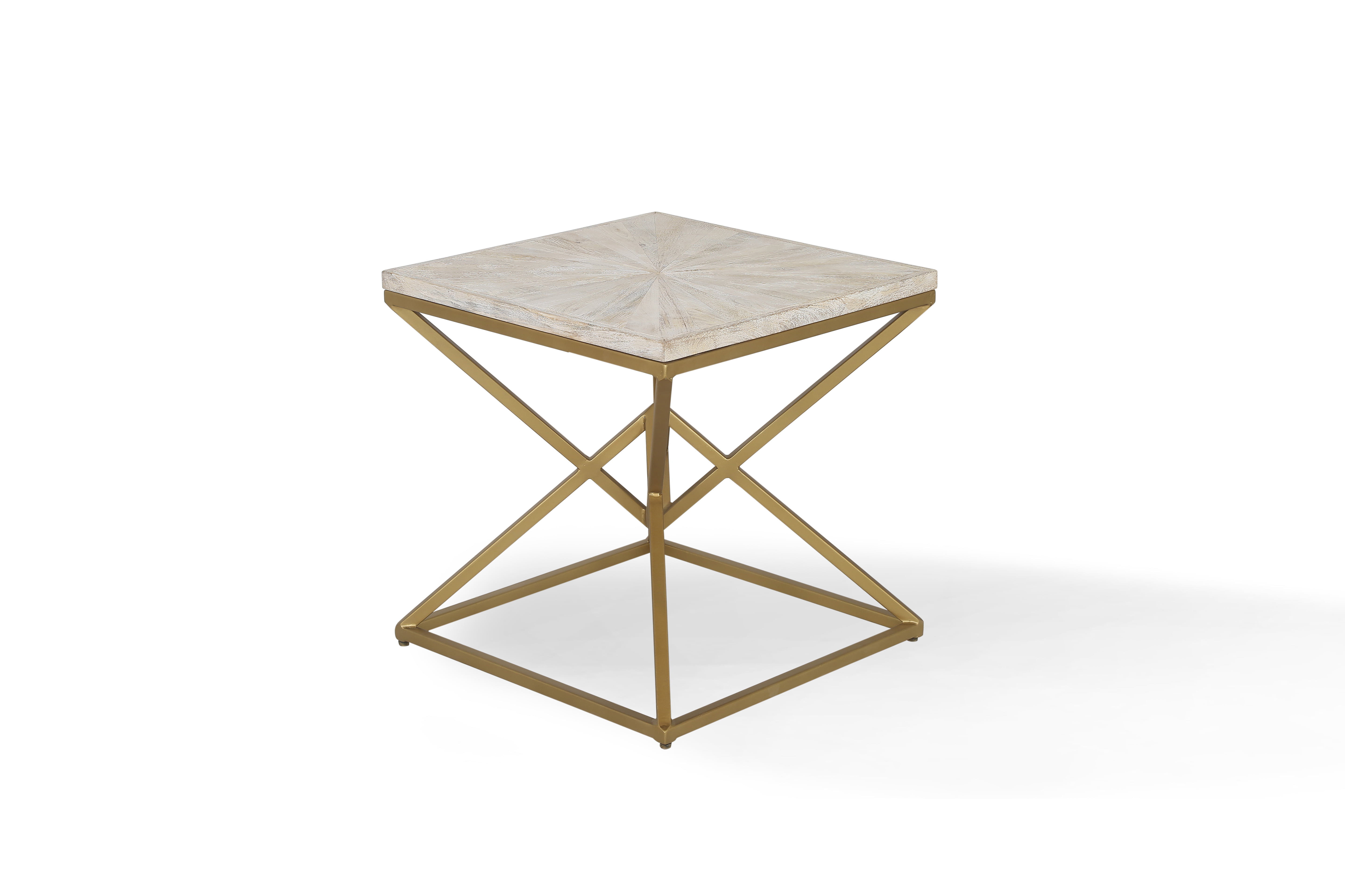 Posh Pollen Winnie Metal Square Gold End & Side Table - Gold
