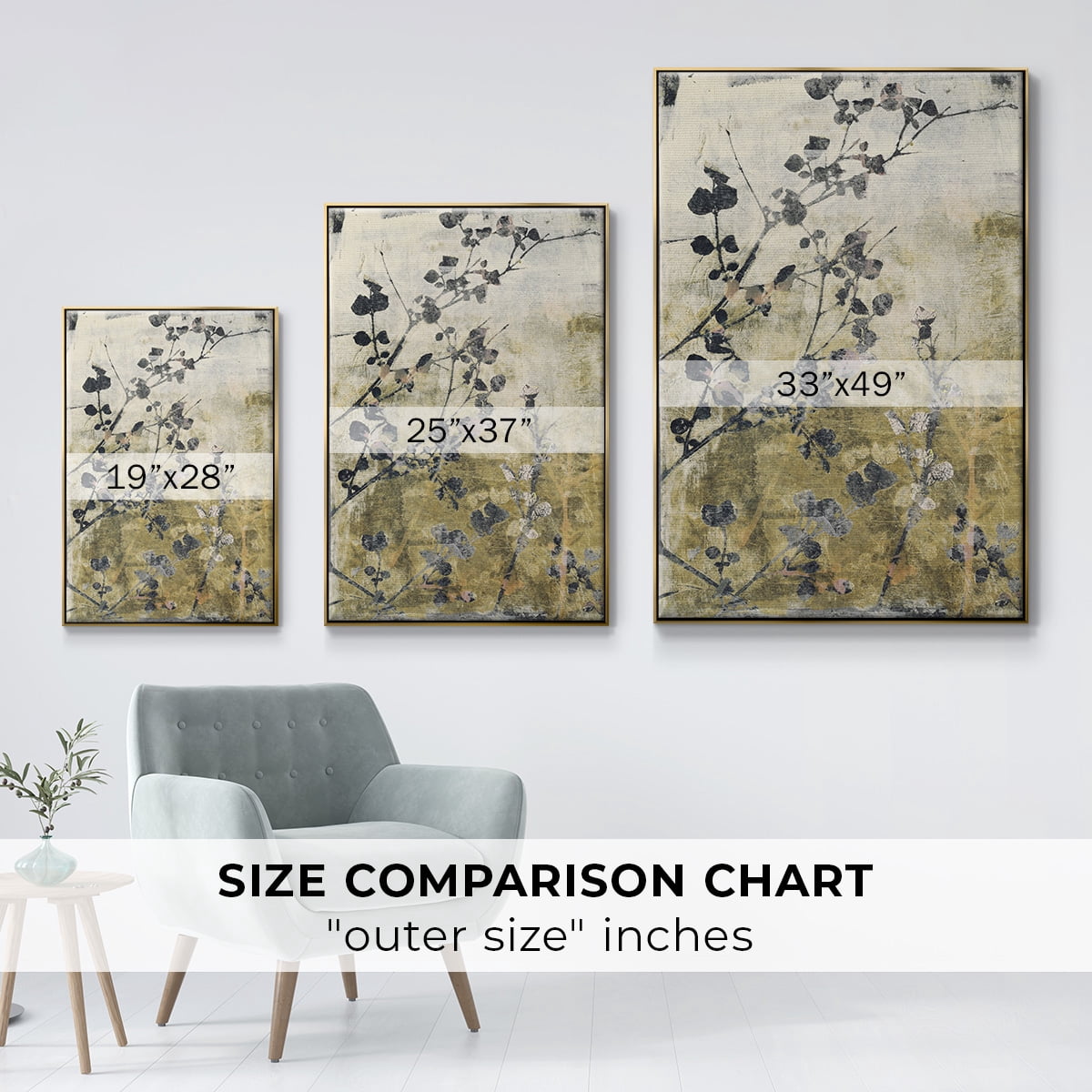 Boundless VII Framed Premium Gallery Wrapped Canvas - Ready to Hang - 27 x 41 - Gold Floating Frame