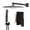 Matte Black, variant on EDX Shower Faucet Set, 12 Inch Square Rainfall Shower Head and Handle Set, Wall Mounted, Pressure Balance Valve, Matte Black