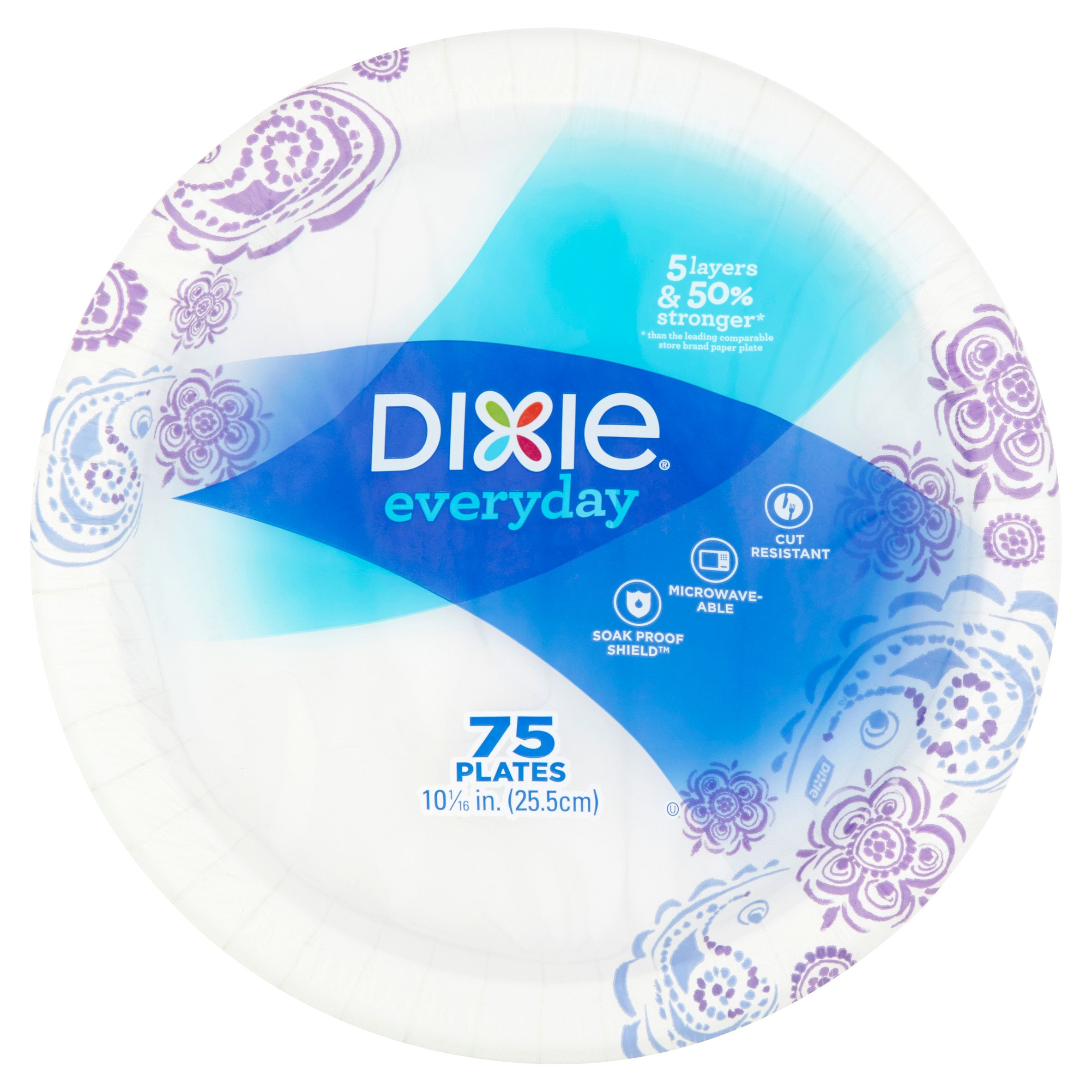 Dixie Everyday Paper Plates, 10 1/16", 75 count